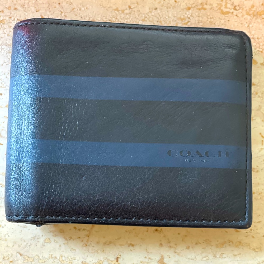 Coach Mens Double Billfold Signature Wallet